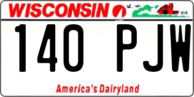 WI license plate 140PJW
