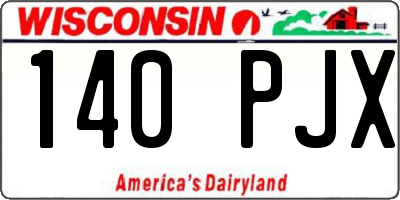 WI license plate 140PJX