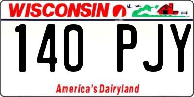 WI license plate 140PJY