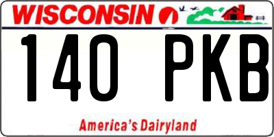 WI license plate 140PKB
