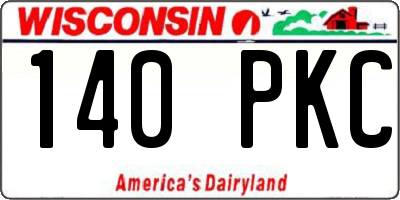 WI license plate 140PKC