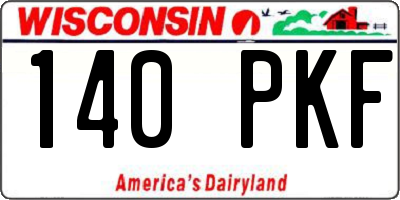 WI license plate 140PKF