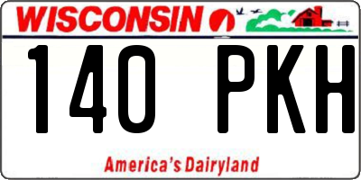 WI license plate 140PKH