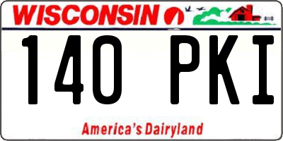 WI license plate 140PKI