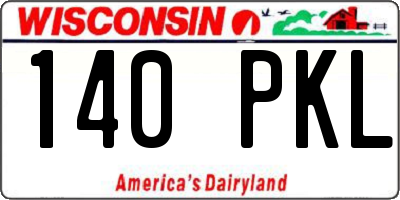 WI license plate 140PKL