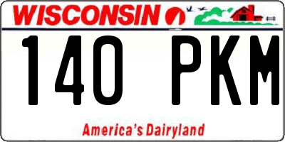 WI license plate 140PKM