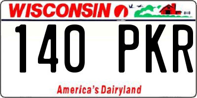 WI license plate 140PKR