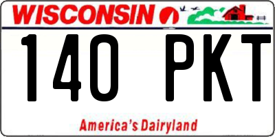 WI license plate 140PKT