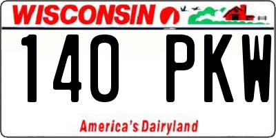 WI license plate 140PKW