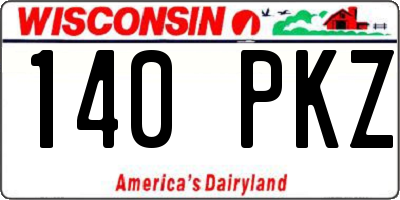 WI license plate 140PKZ