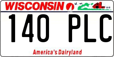 WI license plate 140PLC