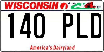 WI license plate 140PLD