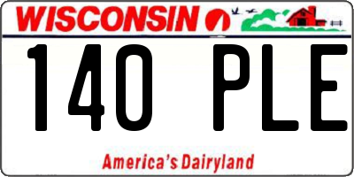 WI license plate 140PLE