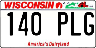 WI license plate 140PLG