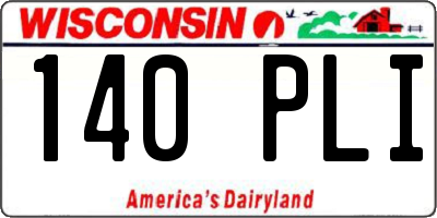 WI license plate 140PLI