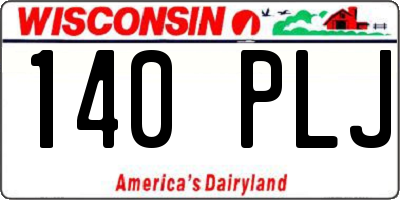 WI license plate 140PLJ