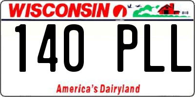 WI license plate 140PLL