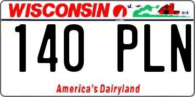 WI license plate 140PLN