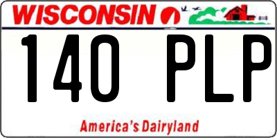 WI license plate 140PLP