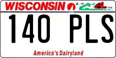 WI license plate 140PLS