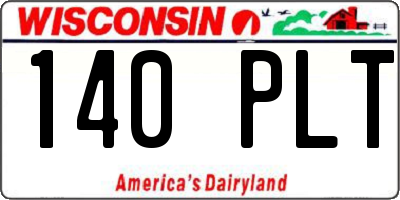 WI license plate 140PLT