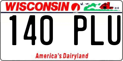 WI license plate 140PLU