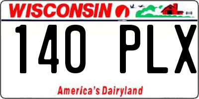 WI license plate 140PLX
