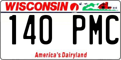 WI license plate 140PMC
