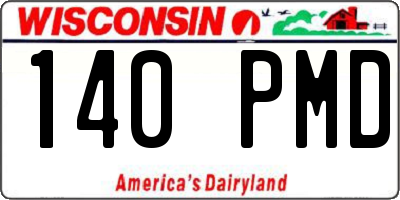 WI license plate 140PMD