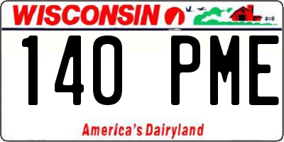 WI license plate 140PME