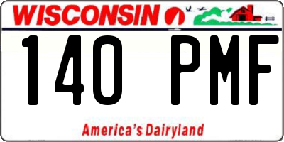 WI license plate 140PMF