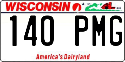 WI license plate 140PMG