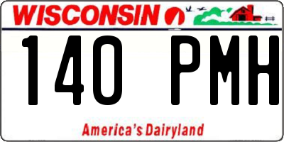 WI license plate 140PMH