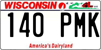 WI license plate 140PMK