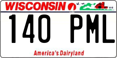 WI license plate 140PML