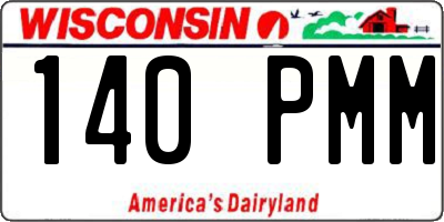 WI license plate 140PMM