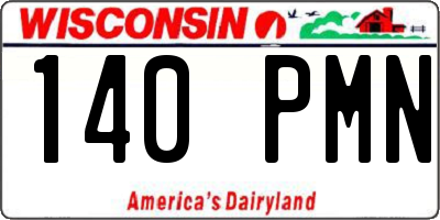 WI license plate 140PMN