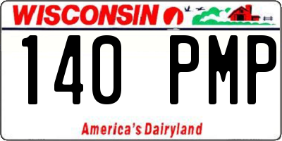 WI license plate 140PMP