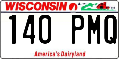 WI license plate 140PMQ