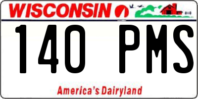 WI license plate 140PMS