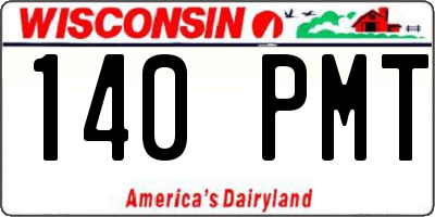 WI license plate 140PMT