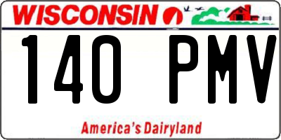 WI license plate 140PMV