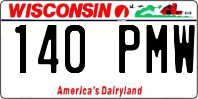 WI license plate 140PMW
