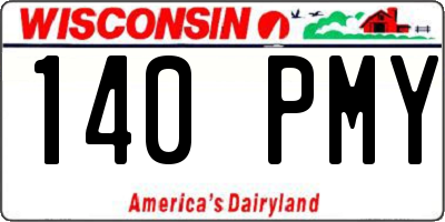 WI license plate 140PMY