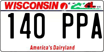 WI license plate 140PPA