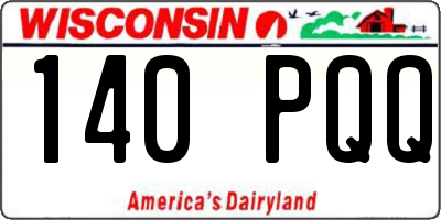 WI license plate 140PQQ