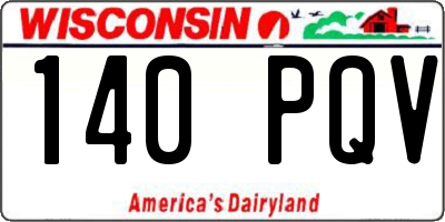 WI license plate 140PQV