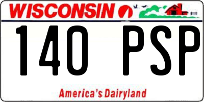 WI license plate 140PSP