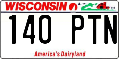 WI license plate 140PTN