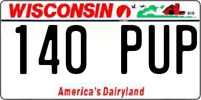 WI license plate 140PUP